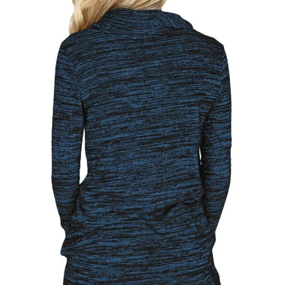 Blue Heather Cowl Neck Sweatshirt Top - Picture 7 of 7